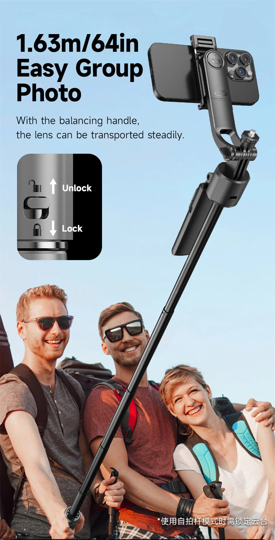 FGCLSY 360 ° rotation Selfie Stick Gimbal Stabilizer With Bluetooth Remote Intelligent AI Follow-Up Anti Shake For Smartphone