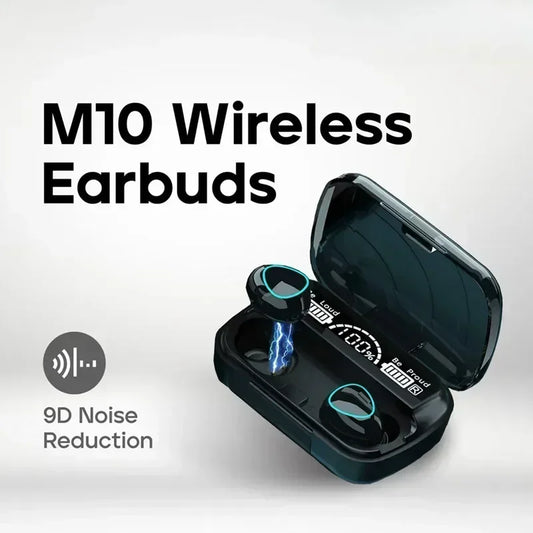 Original M10 Headphones Bluetooth Wireless Earpods Sports Stereo Noise Canceling Headphone Microphone Speaker - Universal Market