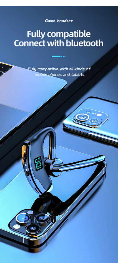 New V8S Business Bluetooth Headset with LED Digital Display HD Mic Car Driving hands-free Call Sports Music Long Standby Earphon - Universal Market