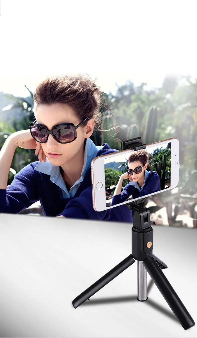 Portable 3 In 1 Mini Wireless Bluetooth Selfie Stick Foldable Tripods For Phone Cell Phone Extendable Tripods For iPhone Xiaomi - Universal Market