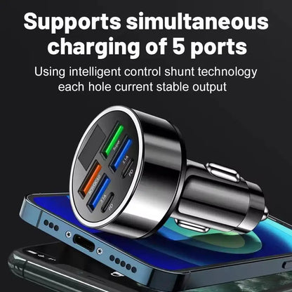 300W USB Car Charger PD QC3.1 USB C Car Phone Charger Type C Adapter for iPhone Samsung Huawei Xiaomi Quick Charge ﻿