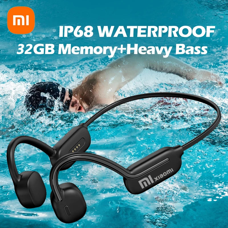 Xiaomi Bone Conduction Earphone IPX8 Wireless Open Headset Bluetooth 5.3 Swimming Bluetooth Headphones 32GB MP3 Sports Earbuds - Universal Market
