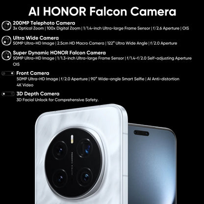 2025 New Arrivals HONOR Magic7 Pro Global Version 5G Smartphone Snapdragon 8 Elite 6.8'' 120Hz Display 100W SuperCharge IP69