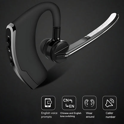 New V8 Wireless Bluetooth Single Earphone With HD Mic Stereo Headset Handsfree Call Business Headphone For Sports Driving Travel - Universal Market