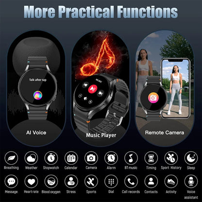 2025 New Bluetooth Call Smart Watch 7 Classic Men AMOLED HD Screen AI Voice Assistant Bluetooth Call NFC GPS Smartwatch Women