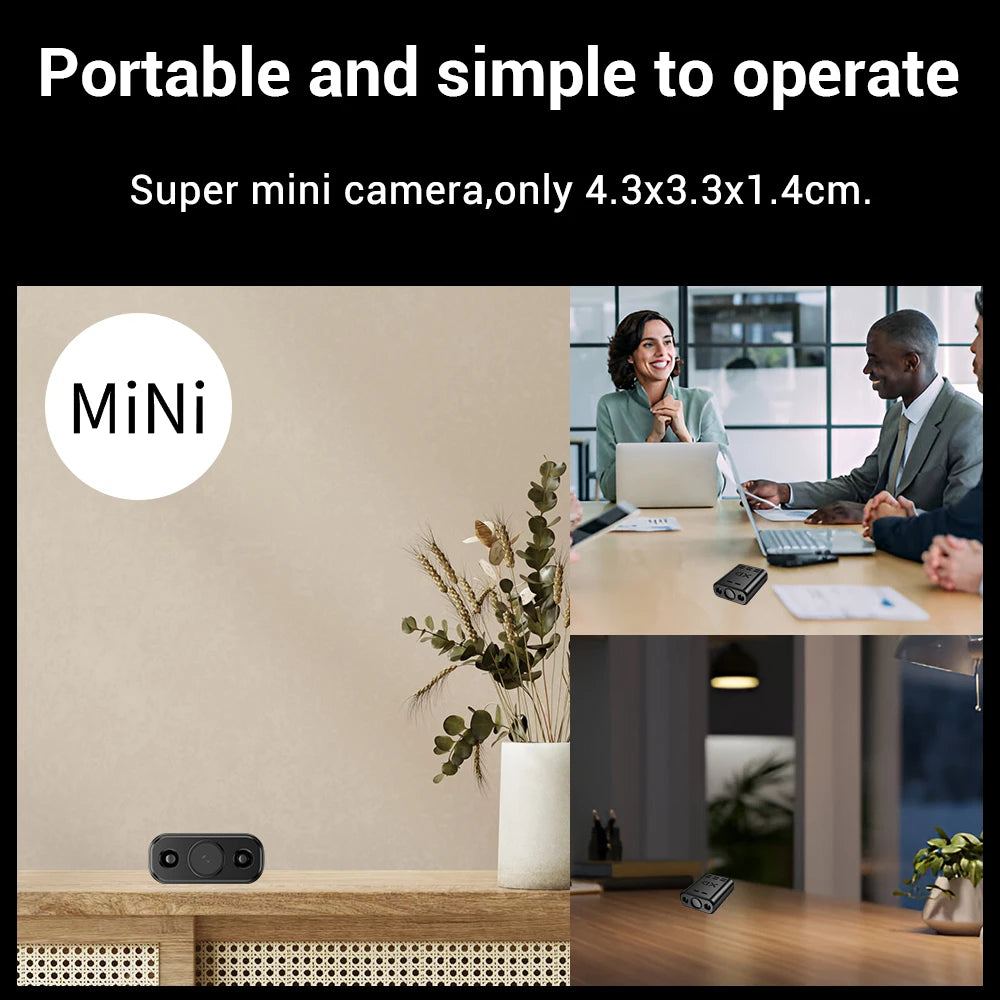 PEGATAH 5MP HD Mini WIFI Body Camera Built-in Battery Human Tracking IP Remote Monitoring IR Night Vision Protable Camcorders - Universal Market