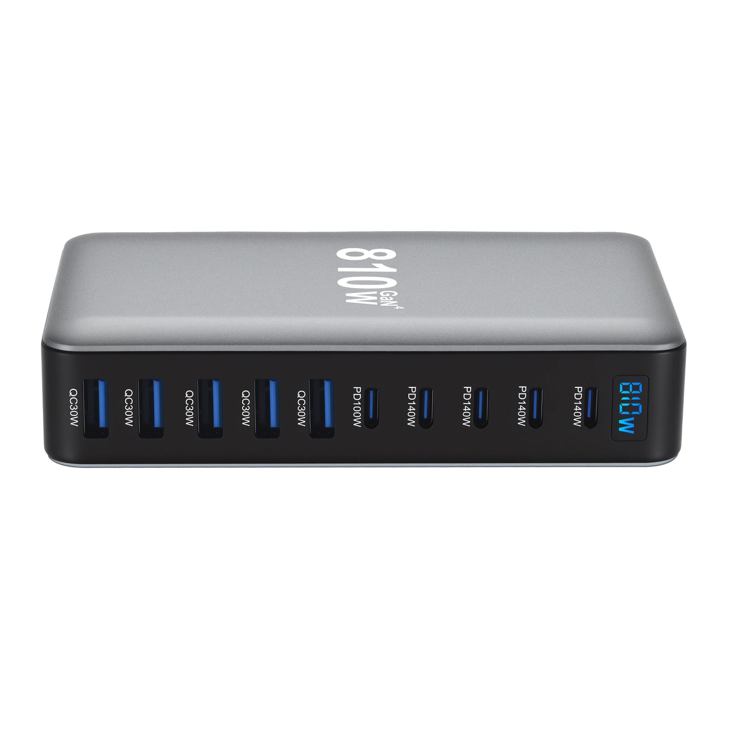 2025 New 810W GaN PD3.1 Fast Charging Station Adapters USB Type C 10-Port Desktop Fast Charger for Mobile & Tablets Dropshipping