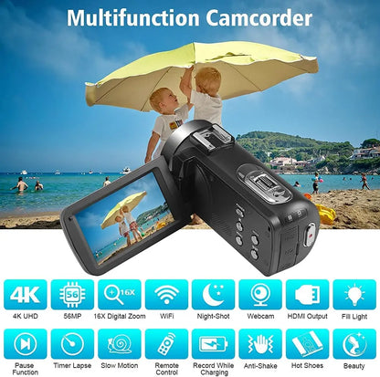 Full HD Video Camera Vlogging Camcorder For Youtube Live Stream WIFI Webcam Night Vision 4K 16X Zoom Photography Digital Cameras