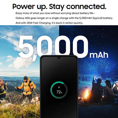 Global Version Samsung Galaxy A06 4G Smartphone Mediatek Helio G85 6.7" large PLS LCD Display 50MP Dual Camera 5000mAh Battery