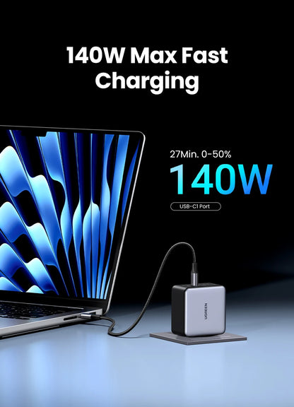 UGREEN 160W GaN Charger PD3.1 Type C For Macbook Pro Laptop USB Fast Charger QC4.0 3.0 Quick Charge For iPhone 17 Xiaomi Tablet