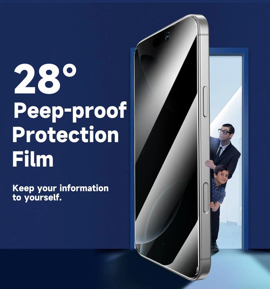 Anti Spy Screen Protector for iPhone 17 Air 16 Pro Max Privacy Tempered Glass Auto Dust Elimination Glass Box 15 14 13 12 X XS