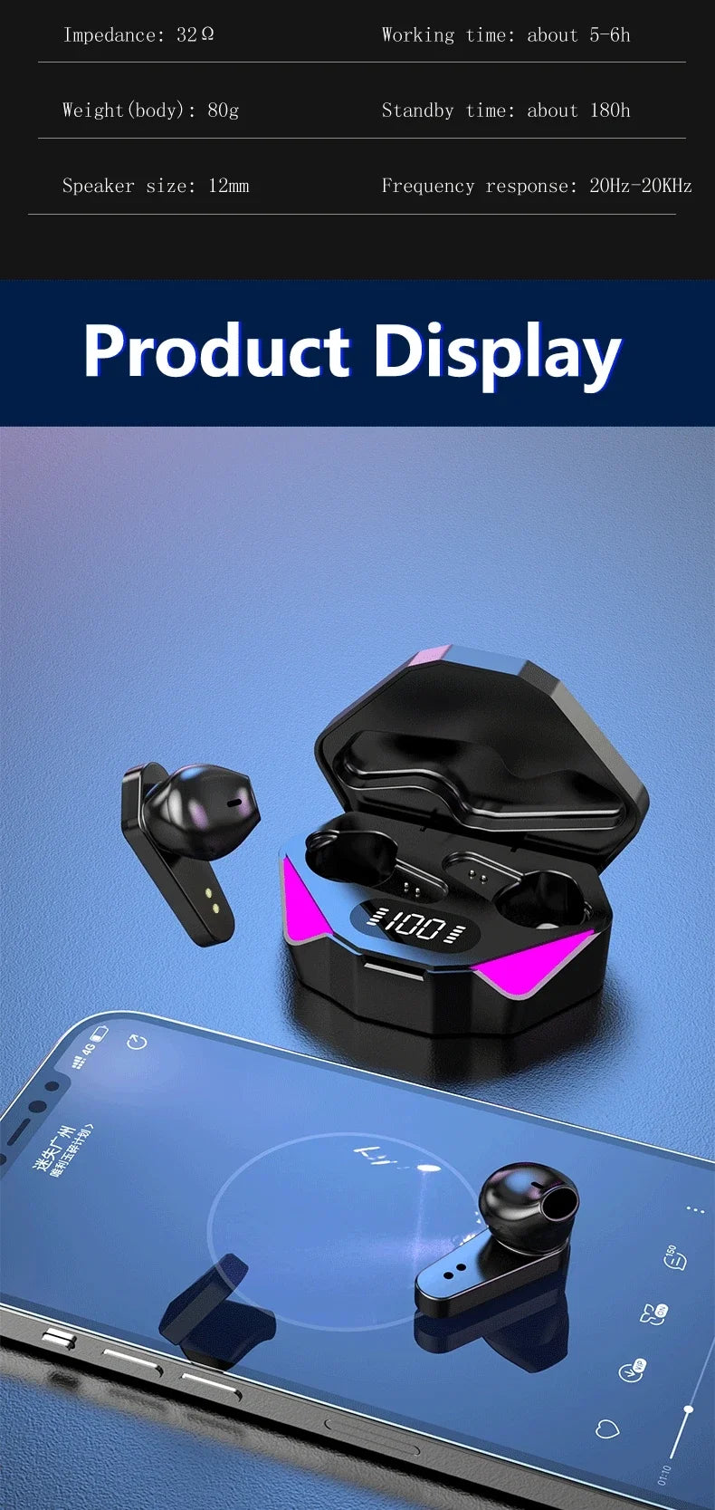 X15 TWS Wireless Earphone 5.3 bluetooth Headphone 65ms Low Latency Earbud Esport Gaming Headset Gamer with Mic For xiaomi iphone - Universal Market
