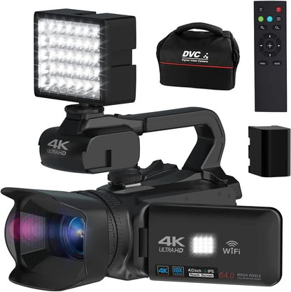 2025 Pro 4K 60FPS Digital Video Camera Photography Youtube Vlog Camcorder For Tiktok Live Stream Webcam 18X Zoom Rotate Touch - Universal Market
