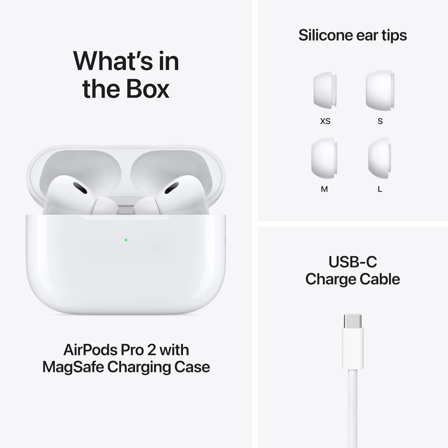 Apple AirPods Pro 2 Wireless Bluetooth Earbuds Active Noise Cancellation Transparency Spatial Audio USB-C MagSafe Charging Case