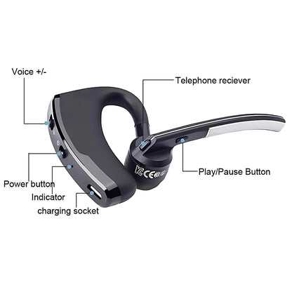 New V8 Wireless Bluetooth Single Earphone With HD Mic Stereo Headset Handsfree Call Business Headphone For Sports Driving Travel - Universal Market