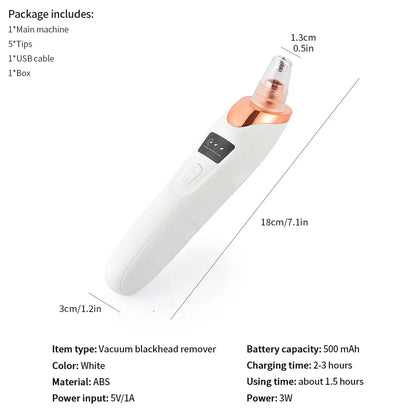 Vacuum Nose Blackhead Remover Face Cleansing Beauty Machine Facial Suction Cleaner Pimple Dead Skin Remover Extractor Skin Care