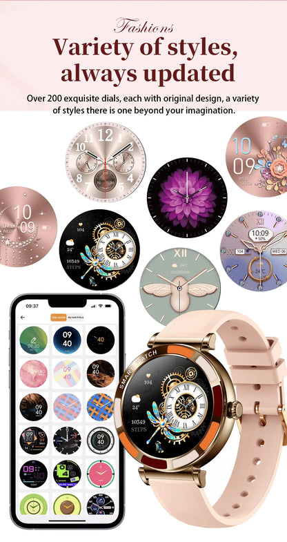 Time Owner Smart Watch 2025 Woman Bluetooth Call Watch Health Monitoring AI Voice Exercise Fitness Tracker Ladies smartwatch