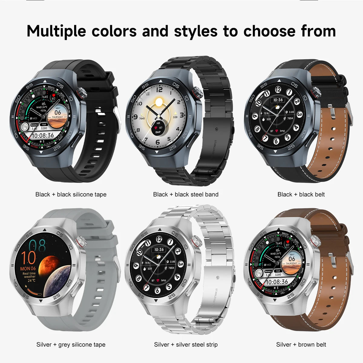 2025New Upgraded Outdoor Sport GPS Smart Watch Men 1.53" HD AMOLED Screen GPS track Heart Rate Bluetooth Call Compass SmartWatch