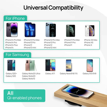 KPON Invisible Wireless Charger 30mm Under Table QI Charger Furniture Desk Wireless Charging Station for iPhone 16/15/14/13/12/8