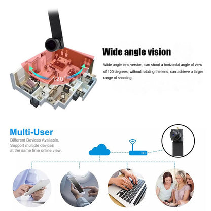 HD 1080P DIY Portable WiFi IP Mini Camera P2P Infrared Night Vision Remote View Micro Webcam Camcorder Wearable Video Recorder - Universal Market