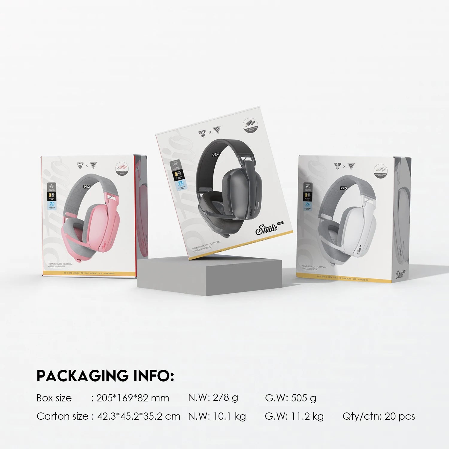 FANTECH WHG03P STUDIO PRO Gaming Headphones Wired& Wireless Bluetooth 7.1 Surround Headset With Noise Reduction Mic For PS5 XBOX - Universal Market