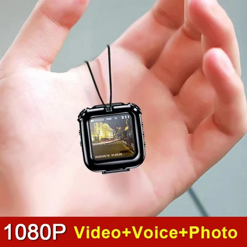 V9 Mini Clip Necklace Camera 1080P Portable Cam Dispaly Screen Audio Video Voice Photo Recorder Smart Loop Recording Camcorder