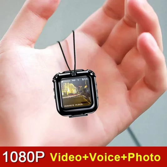 V9 Mini Clip Necklace Camera 1080P Portable Cam Dispaly Screen Audio Video Voice Photo Recorder Smart Loop Recording Camcorder