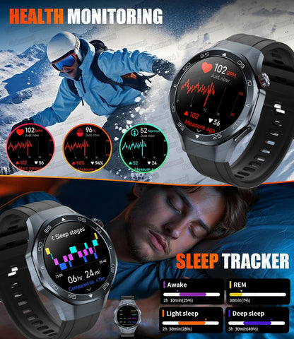 2025New Upgraded Outdoor Sport GPS Smart Watch Men 1.53" HD AMOLED Screen GPS track Heart Rate Bluetooth Call Compass SmartWatch