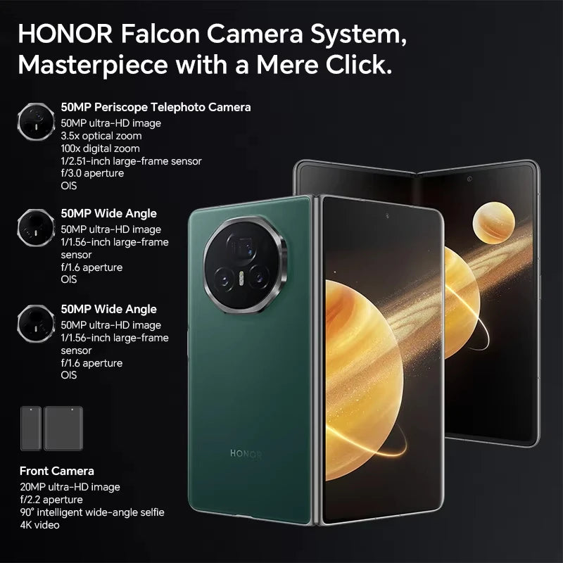 Honor Magic V3 Global Version 5G Foldable 7.92'' LTPO AMOLED 120Hz Display 50MP Cameras Snapdragon 8 Gen 3 5150mAh 66W NFC