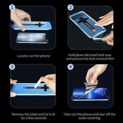 FOR iPhone 16 15 PLUS 14 Pro Max 13 12 Tempered Glass Screen Protector 11 XR XS X Dust Free Phone With Install Kit Explosion