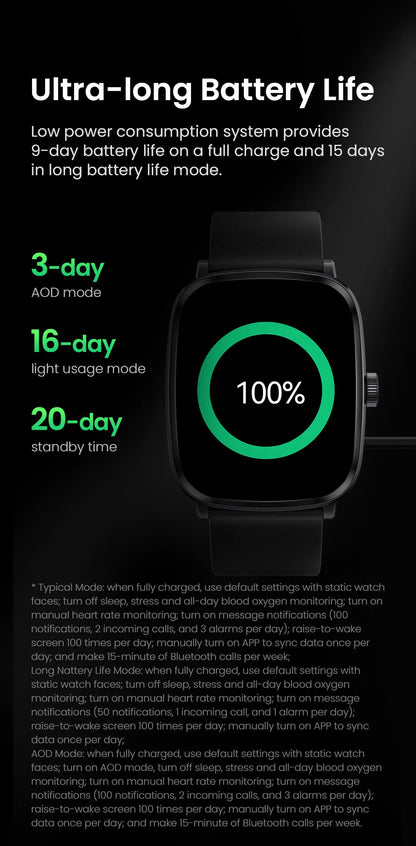 HAYLOU RS5 Smart Watch Men 2.01'' AMOLED Display 24H Health Monitoring Bluetooth Phone Calls AI Voice Assistant Sport Smartwatch