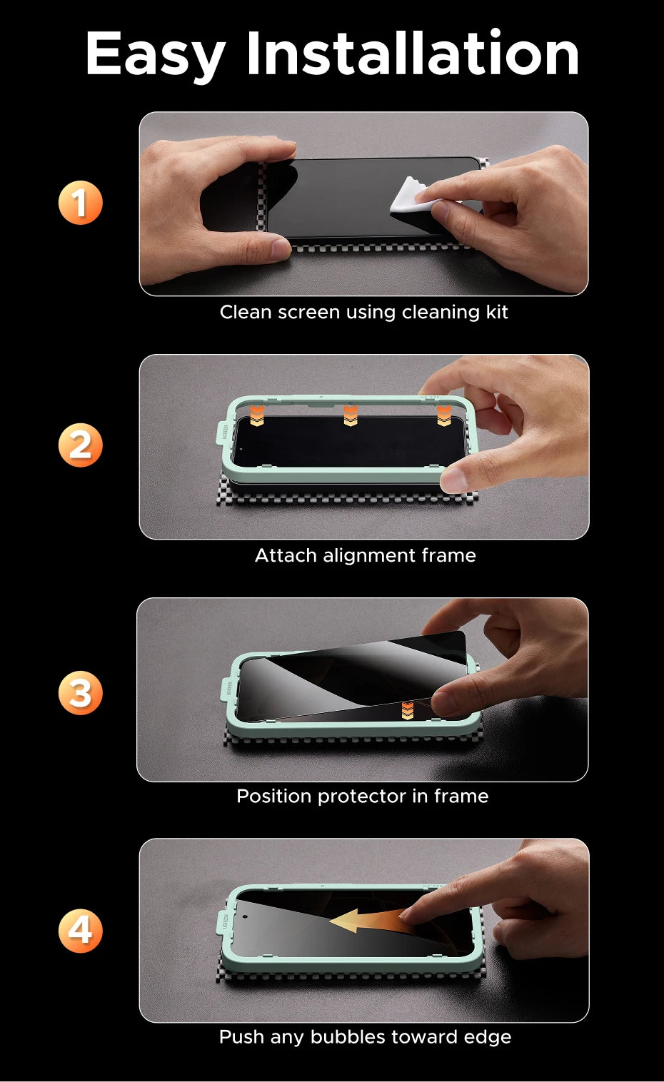 UGREEN 2PCS Privacy Screen Protector For iPhone 17 16 Pro Max Anti-Spy Tempered Glass For iPhone 17 Air Screen Protectors