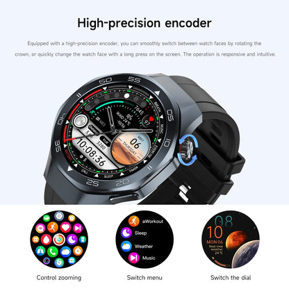 2025New Upgraded Outdoor Sport GPS Smart Watch Men 1.53" HD AMOLED Screen GPS track Heart Rate Bluetooth Call Compass SmartWatch