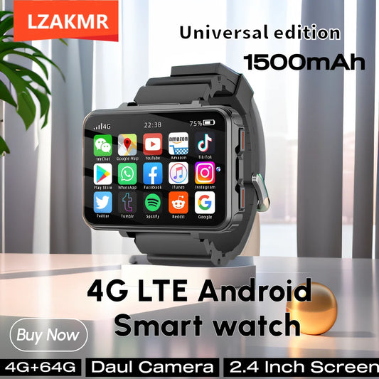 NEW VP999 Global Version 4G NET Smartwatch Android OS 1500mAH Battery 2.4" Screen Blood Pressure GPS Location Men Smart Watch