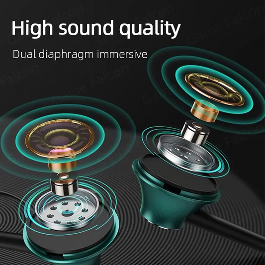USB Type C Headphone HiFi Bass Stereo Volume Control Mic 3.5mm Wired Earbuds For Galaxy S24 S23 S22 S21 Ultra iPhone 15 Pro Max - Universal Market