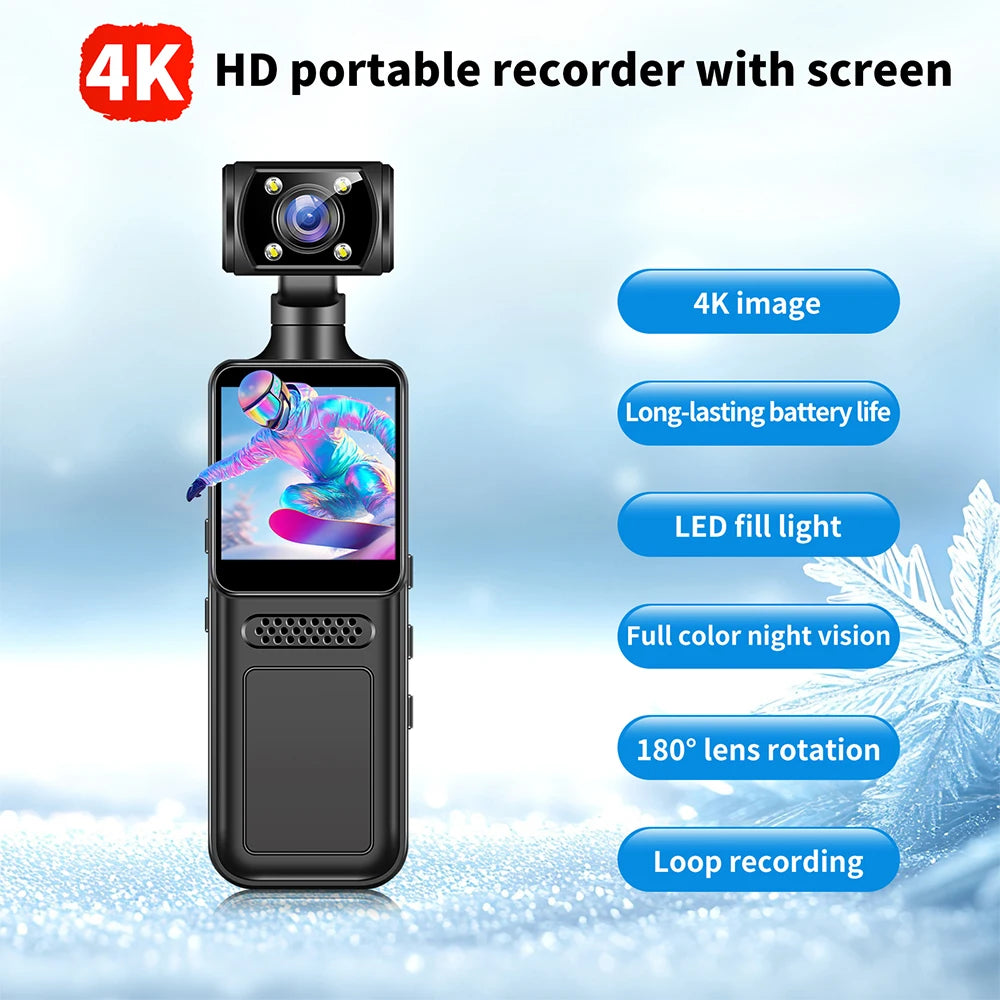 Ultra HD 4K WiFi Mini Camera Pocket Action Camera Wearable Camera 4K HD Camera Helmet Travel Bicycle Driver Recorder Camcorder - Universal Market