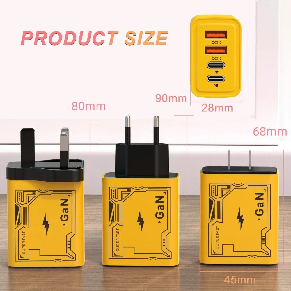 XIAOMI 4 Port USB C PD Ultra 120W Fast Charger USB 3.0 Type C EU Plug Mobile Phone Charger Quick Charging For iPhone Huawei 2025