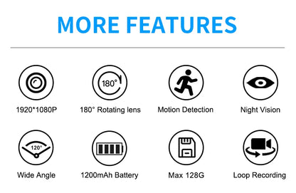 MD90 Mini Camcorder 1080P Body Camera Night Vision Sport Outdoor DV Voice Video Recorder Action HD Cam Recorder - Universal Market