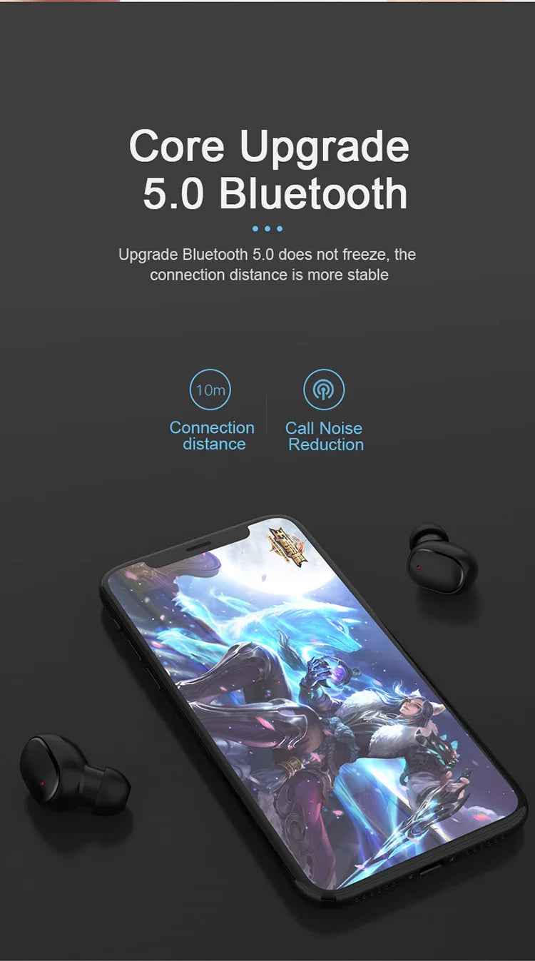 Original A6S TWS Headset Wireless Earphones Bluetooth Headphones Sport Stereo Fone Bluetooth Earbuds for Xiaomi Huawei iPhone - Universal Market