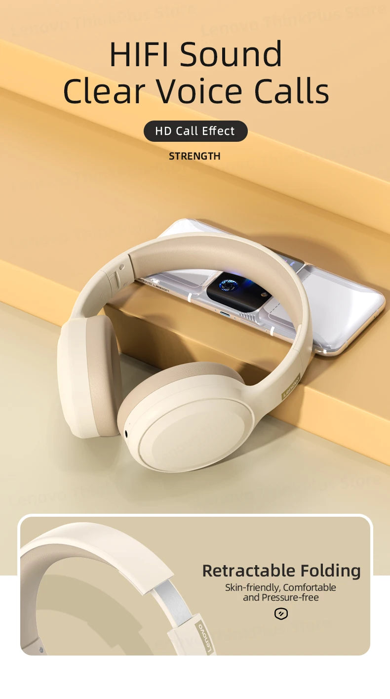 Original Lenovo th30 wireless earphone Bluetooth earphone 5,0 foldable headset sports earphone gaming earphone - Universal Market