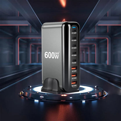 2025 New 600W GaN 8-port Fast Charger Type C 5C3A PD USB C Fast Charging Station PD3.1 Adapter for Phone and Tablet Dropshipping