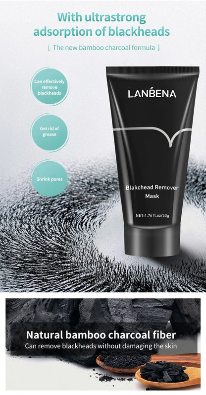 LANBENA Remove Blackhead Mask Shrinking Pore Deep Cleaning Mask Improve Rough Skin Acne Treatment Skin Brighteing Care Beauty