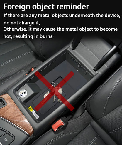 Car Wireless Mobile Phone Charger Center Console Storage QI 18W iPhone fast charge for Porsche Cayenne E3 2019–2025