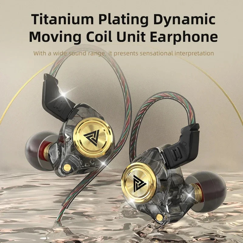 QKZ AK3 FiLe Wired Earphone with Microphone HiFi Music Monitor Bass Headphones Noise Cancelling Headset For Sport Gaming Earbuds - Universal Market