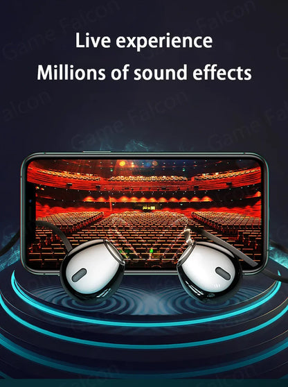 USB Type C Headphone HiFi Bass Stereo Volume Control Mic 3.5mm Wired Earbuds For Galaxy S24 S23 S22 S21 Ultra iPhone 15 Pro Max - Universal Market