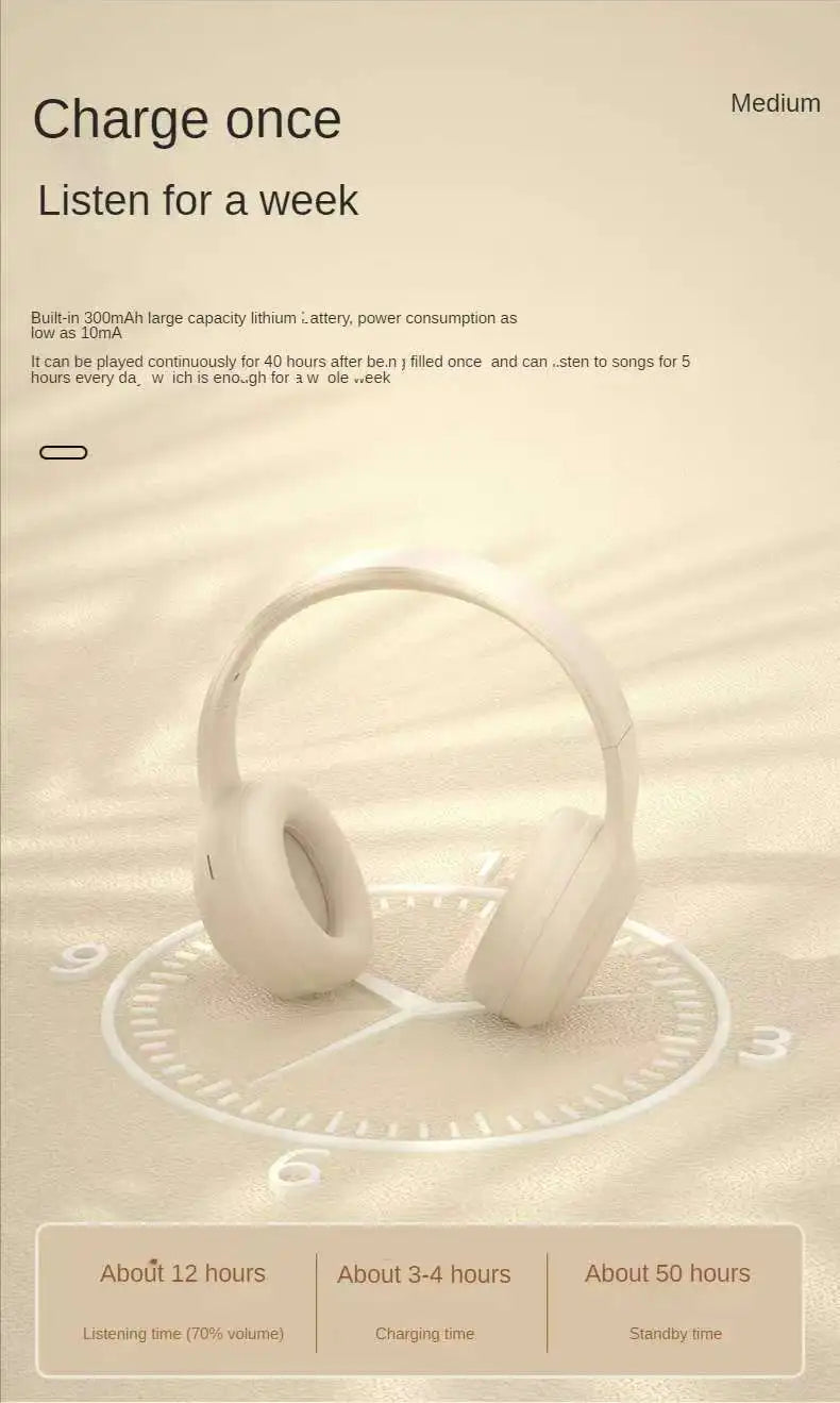 #Wireless Bluetooth Headphones Over Ear HIFI Stereo Headsets Noise Reduction Sports Gaming Earphones Music Player with Mic gifts - Universal Market