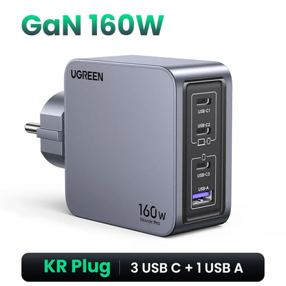 UGREEN 160W GaN Charger PD3.1 Type C QC4.0 3.0 Quick Charge For Macbook Pro Laptop USB Fast Charger For iPhone 17 Xiaomi Tablet
