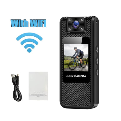 Portable 4K Mini Camera Digital Video Recorder With WiFi Worn Police Small Body Cam Infrared Night Vision Sports DV Camcorders - Universal Market