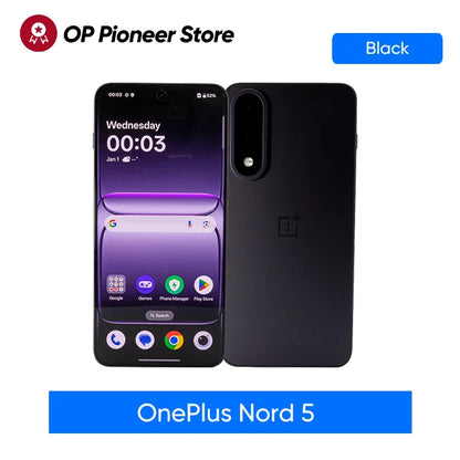 Global Version OnePlus Nord 5 Smartphone android Snapdragon 8s Gen 3 1.5K AMOLED Display 50MP LYT-700 Camera OxygenOS 15