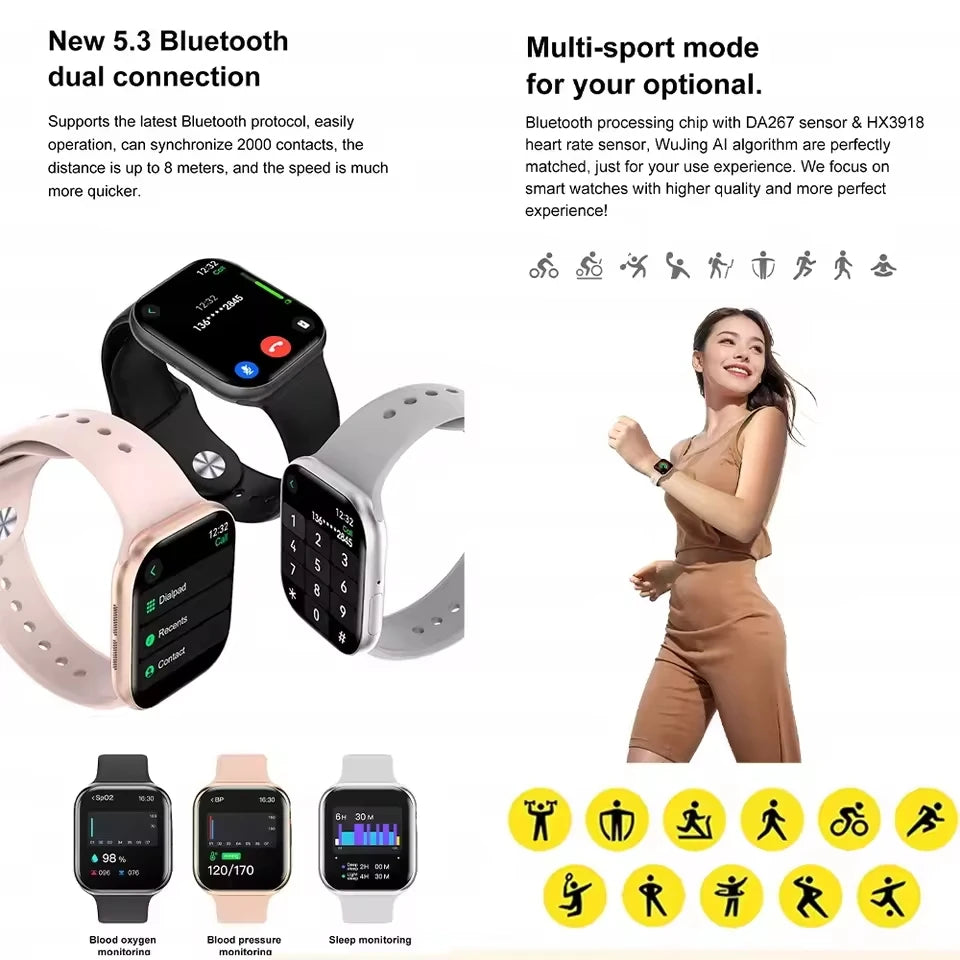 2025 New Series 10 For Apple Watch 10 SmartWatch 16G Memory Music Video NFC Bluetooth Call Waterproof Smartwatch For Android IOS